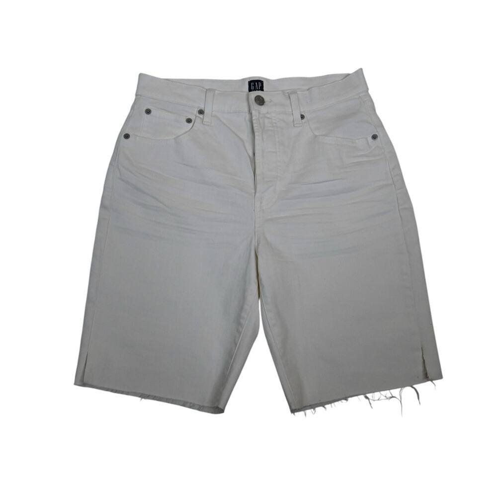 GAP Women's 28 White Raw Hem 9" Inseam Denim Short NWOT